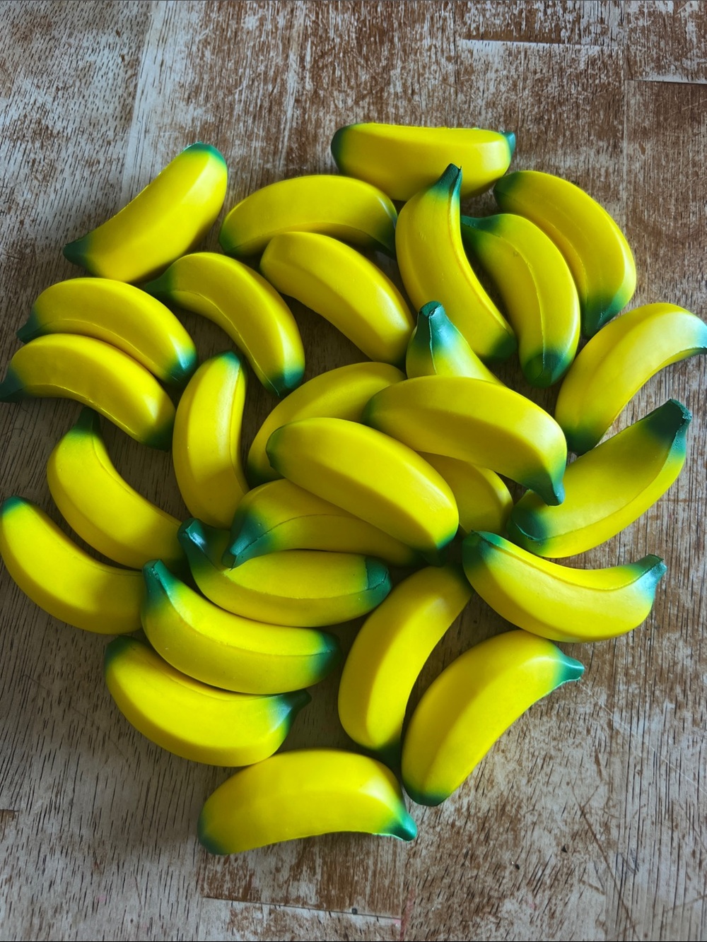 Yellow Foam mini Banana Toy - 28 bananas stress Play party